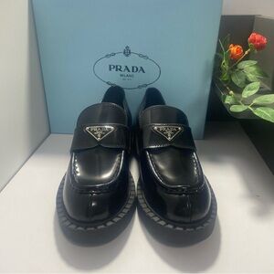 Prada Glossy Black Loafers